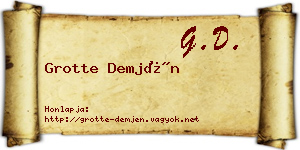Grotte Demjén névjegykártya